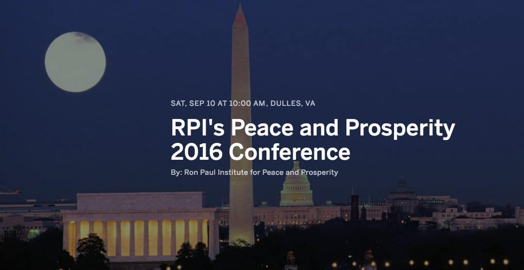 Join us in September at the ‘Peace and Prosperity 2016’ Conference